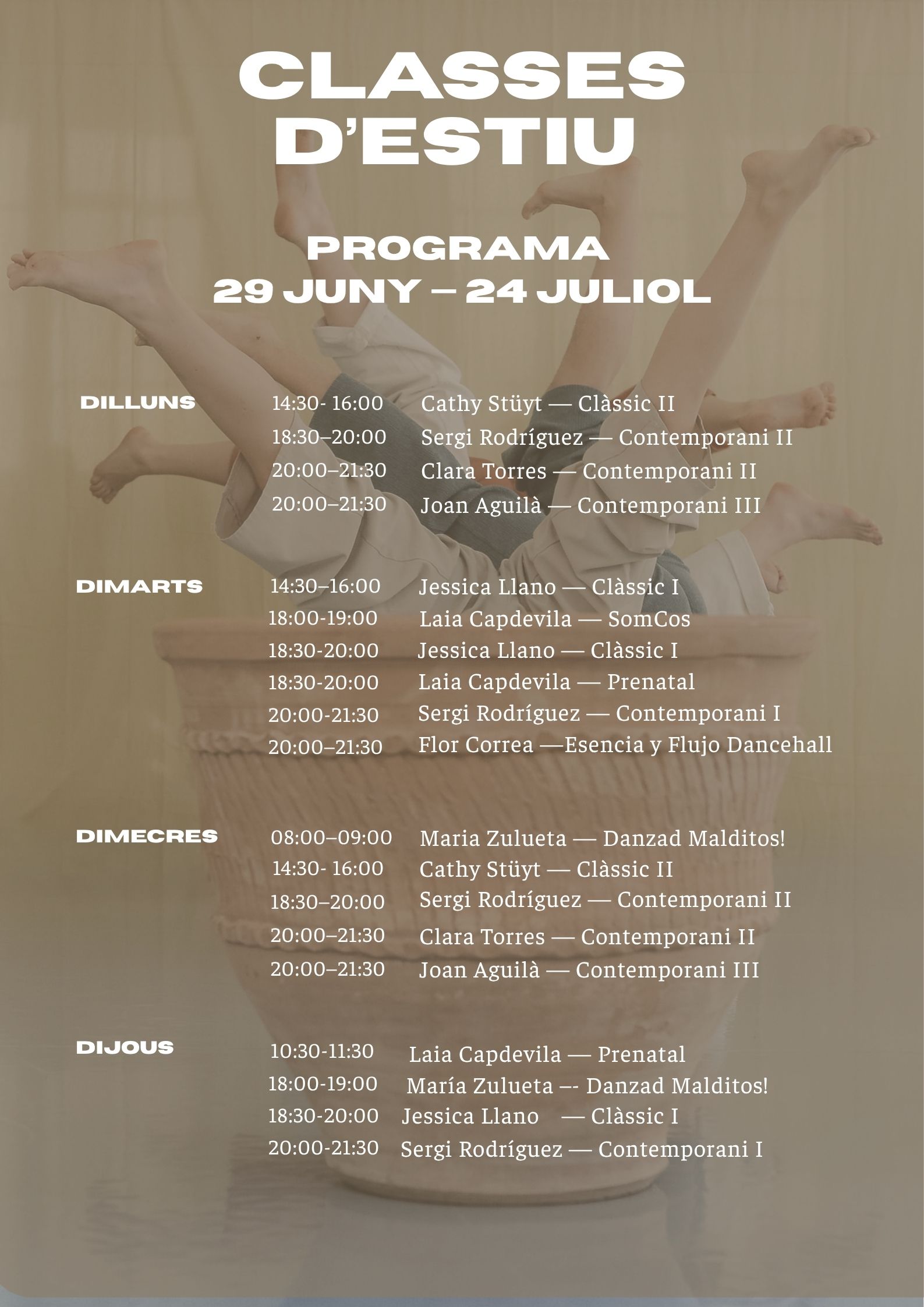 Clases de verano 2026 AREA DANSA